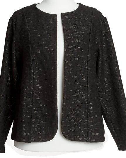 Черно дамско елегантно сако в големи размери - Maxi Market