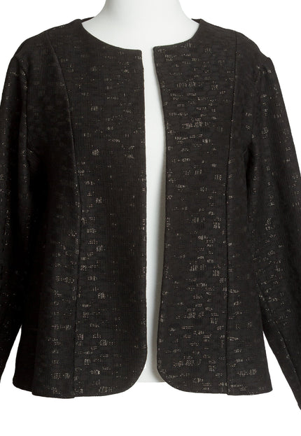 Черно дамско елегантно сако в големи размери - Maxi Market