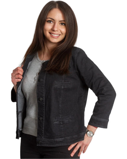 Черно дънково черно сако в големи размери - Maxi Market