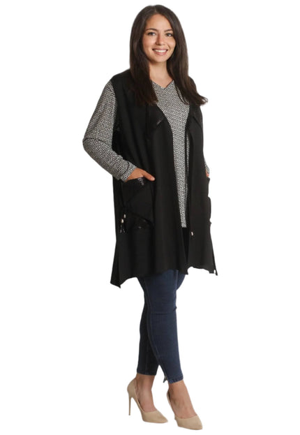 Дамски елек в големи размери - С джобове - Maxi Market