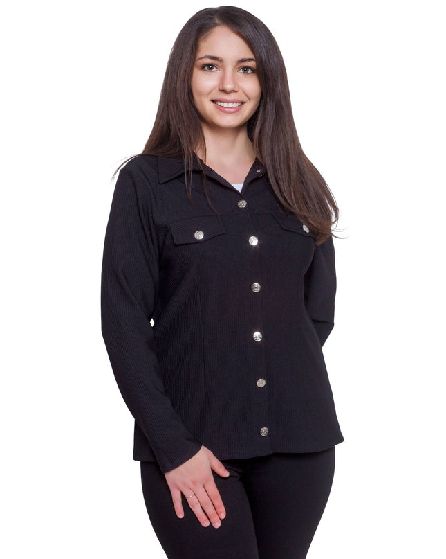Elegant Black Blouse & Blazer Set - Plus Size Formal Wear