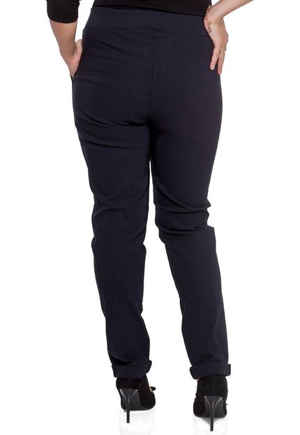 Pantaloni maxi eleganți negri cu elastic în talie și legături