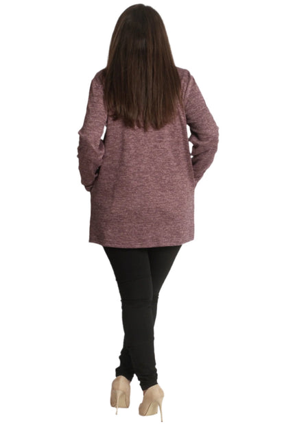 Дамски жакет пепел от рози с цип и джобове - Maxi Market