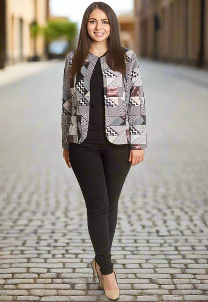 Дамско елегантно сако в големи размери - Стилно и комфортно - Maxi Market