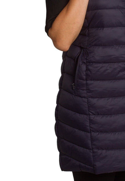 Дълъг тъмносин елек с права кройка в големи размери - Maxi Market