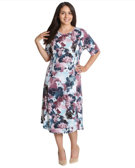 Дълга лятна рокля на цветя - 2XL, 3XL, 4XL, 5XL - Пролет - Лято - Maxi Market