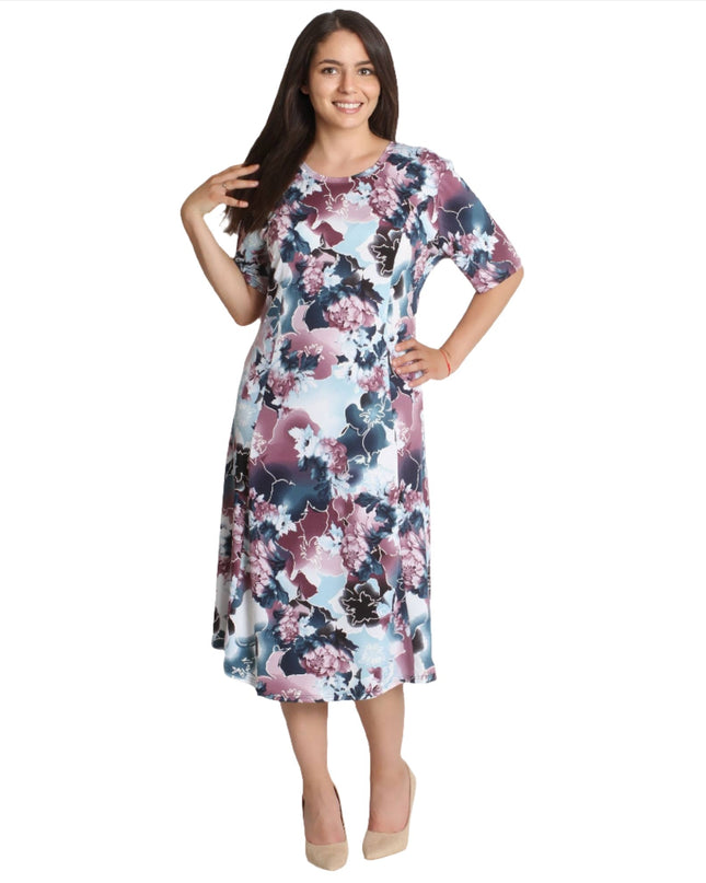 Дълга лятна рокля на цветя - 2XL, 3XL, 4XL, 5XL - Пролет - Лято - Maxi Market