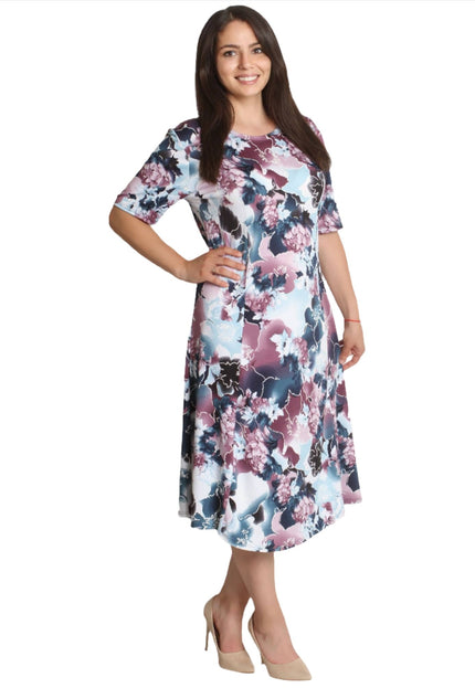 Дълга лятна рокля на цветя - 2XL, 3XL, 4XL, 5XL - Пролет - Лято - Maxi Market