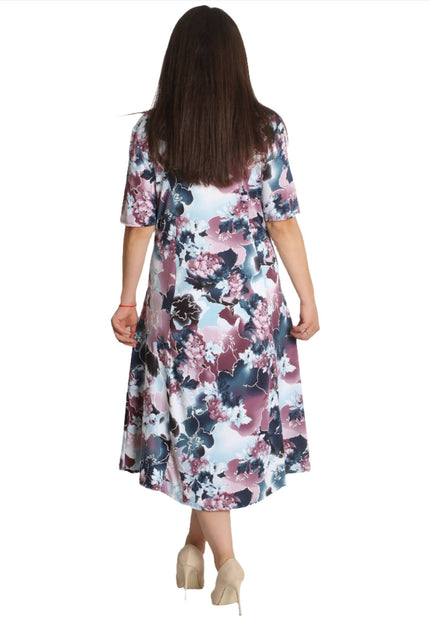 Дълга лятна рокля на цветя - 2XL, 3XL, 4XL, 5XL - Пролет - Лято - Maxi Market