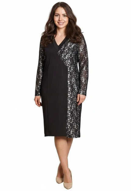 Rochie decupată din șifon cu flori mov