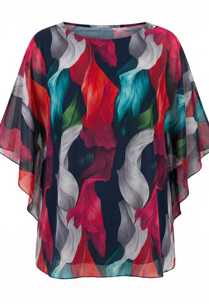 Официална  туника от шифон с еластична подплата големи размери