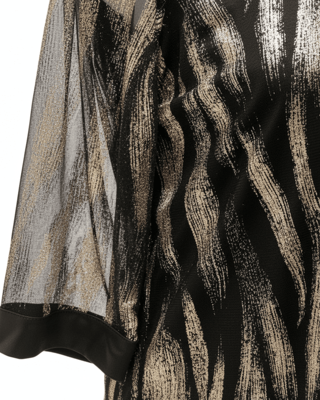 Елегантна разкроена туника с блясък - Макси размери | MaxiMarket