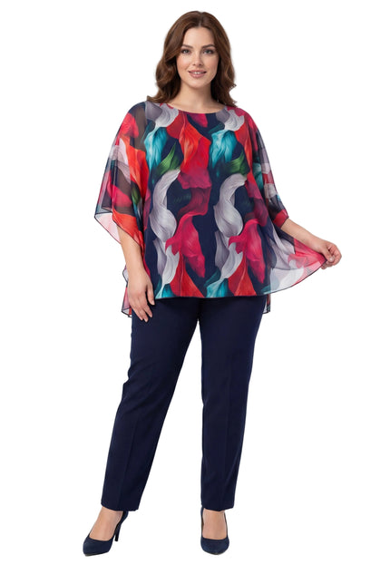 Официална  туника от шифон с еластична подплата големи размери