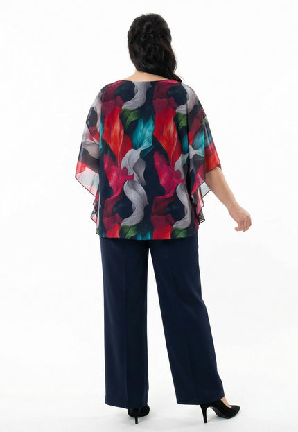 Официална  туника от шифон с еластична подплата големи размери