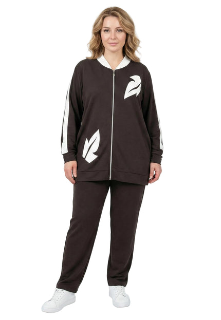 Ежедневен дамски макси комплект от две части в кафяво