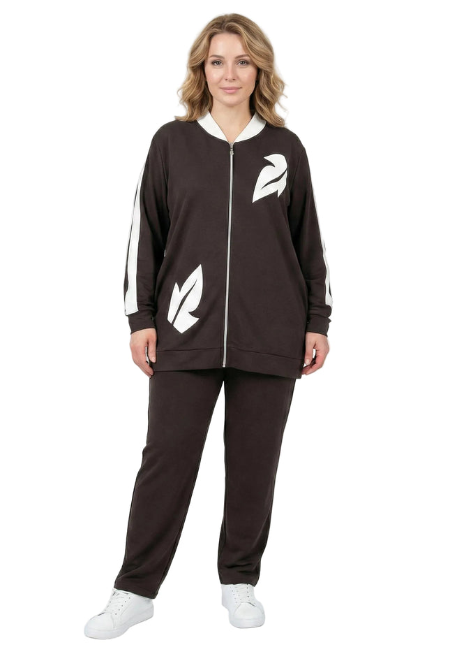 Ежедневен дамски макси комплект от две части в кафяво