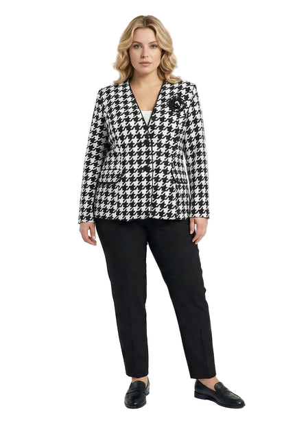 Официално дамско сако в пепит с роза и подплата