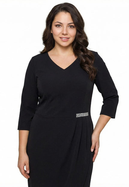 Rochie lungă elegantă, mărimi mari - Model floral