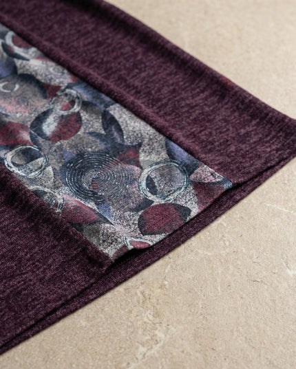 Официална Права Рокля в Лилав Меланж с Принт