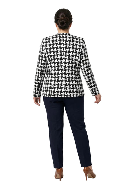 Официално дамско сако в пепит с роза и подплата