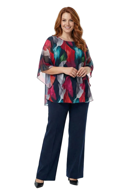 Официална  туника от шифон с еластична подплата големи размери