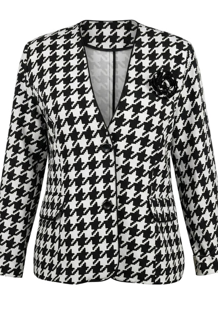 Официално дамско сако в пепит с роза и подплата