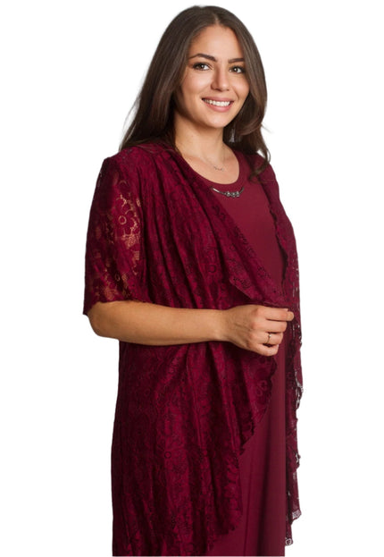 Елегантен дамски маски сет от рокля и дантелено сако - Maxi Market