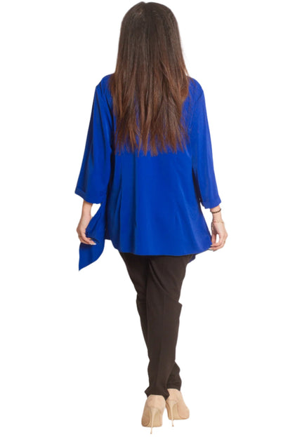 Елегантен дамски панталон с ластик и декоративни копчета - Maxi Market