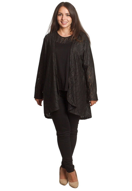 Елегантен комплект от две части с жилетка и топ в големи размери - Maxi Market