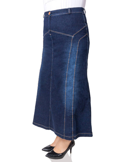Fustă lungă din denim - Material elastic - XL-7XL