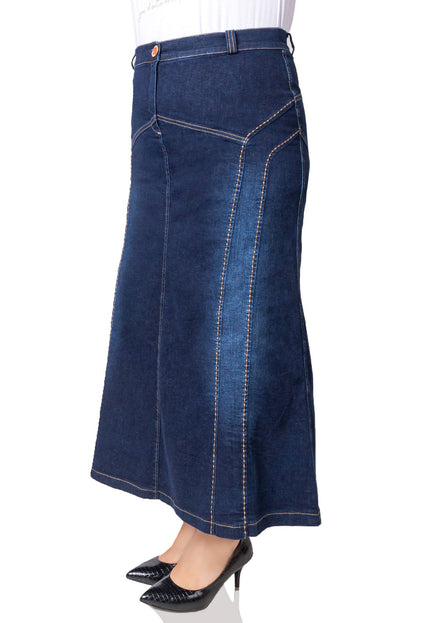 Fustă lungă din denim - Material elastic - XL-7XL