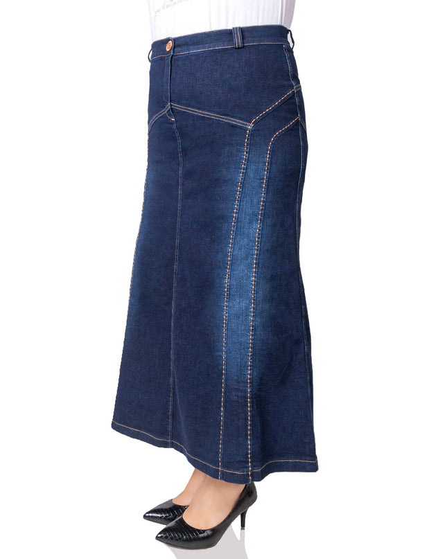 Fustă lungă din denim - Material elastic - XL-7XL