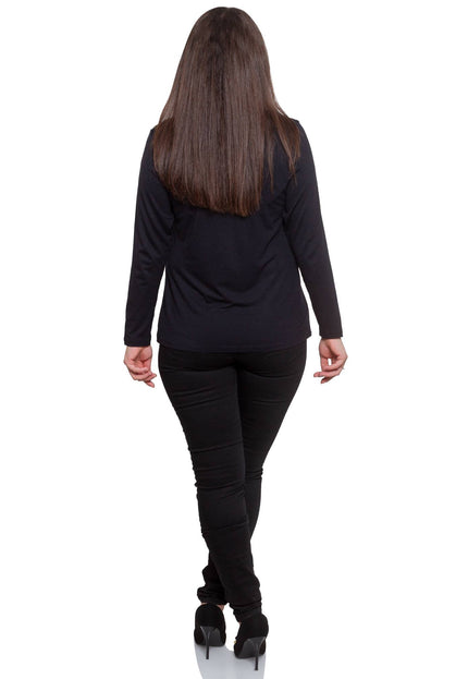 Елегантна дантелена блуза в макси размери - официална свободна кройка - есен - зима - Maxi Market