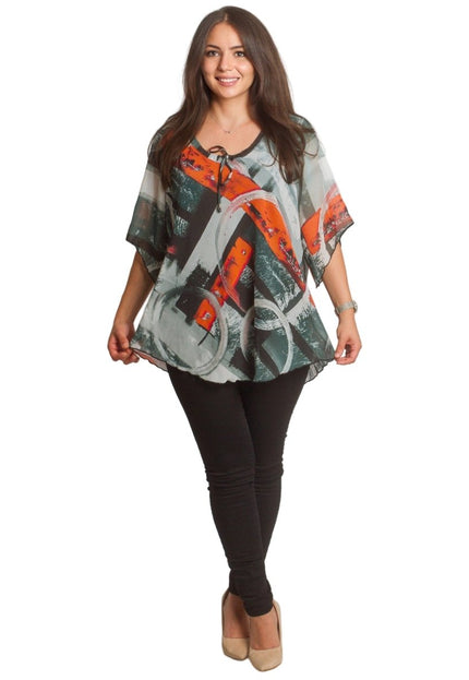 Елегантна макси туника с абстрактен десен - Maxi Market