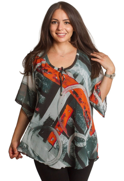 Елегантна макси туника с абстрактен десен - Maxi Market