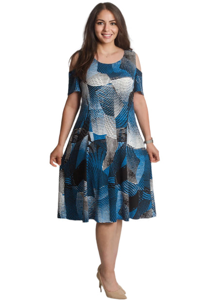 Елегантна разкроена макси рокля с отворени рамене - Maxi Market