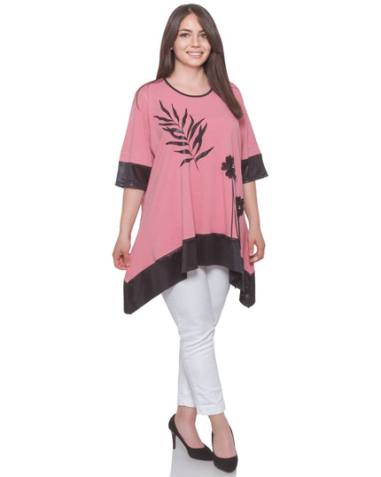 Елегантна разкроена макси туника в пепел от рози - Maxi Market