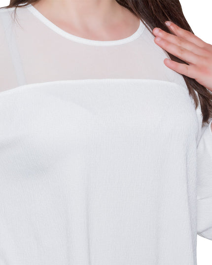 Елегантна туника от тюл в макси размери - деколте лодка - разкроена кройка - официални поводи - Пролет - Лято - произведено в България - Maxi Market