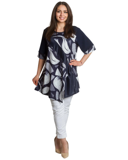 Елегантна туника с абстрактен десен в макси размери - Maxi Market
