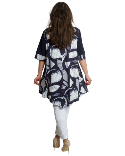 Елегантна туника с абстрактен десен в макси размери - Maxi Market