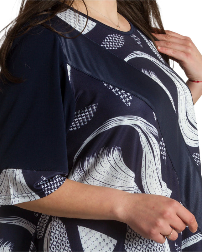 Елегантна туника с абстрактен десен в макси размери - Maxi Market