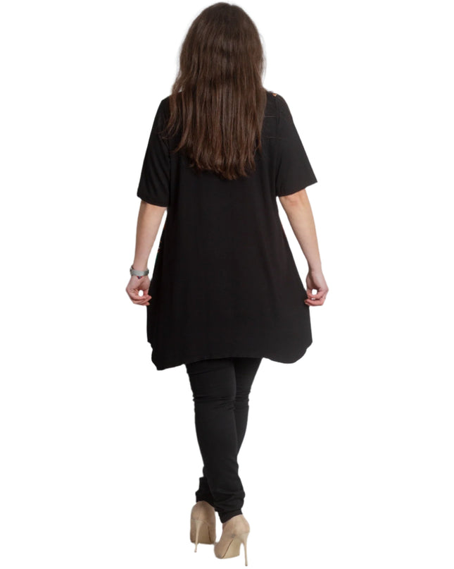 Елегантна туника с абстрактен принт и свободна кройка - Maxi Market