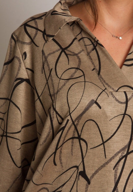 Елегантна туника с абстрактен принт в големи размери - Maxi Market