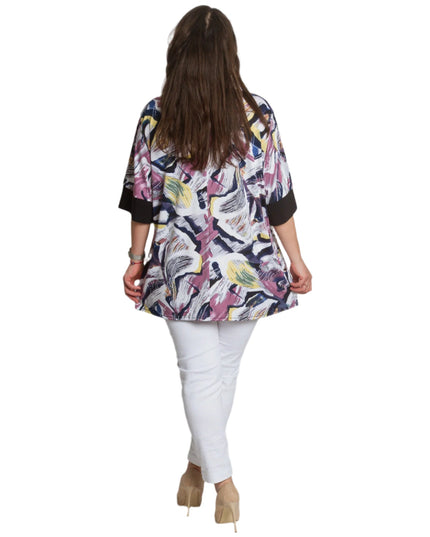Елегантна туника с права кройка и абстрактен принт - Maxi Market