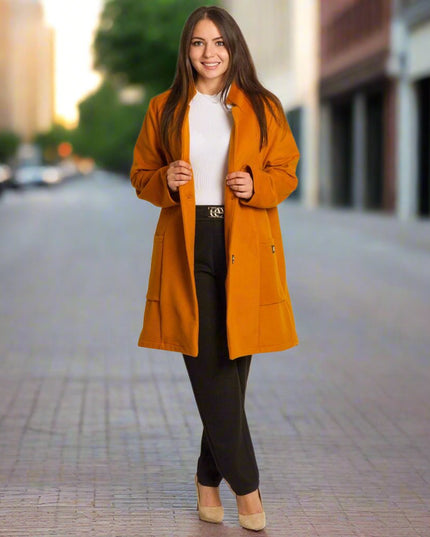 Елегантно дамско палто в големи размери - Maxi Market