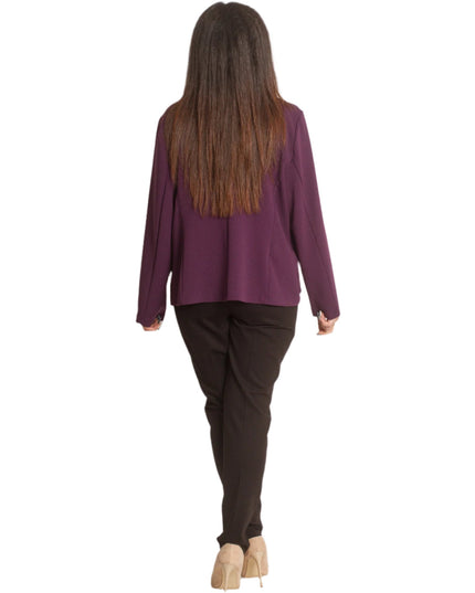 Елегантно дамско сако без закопчаване в лилав цвят - Maxi Market