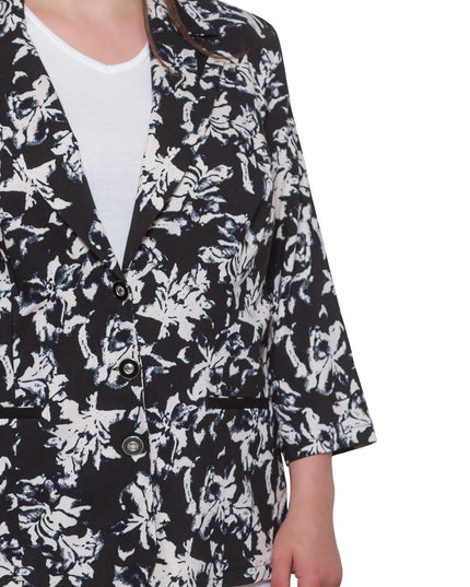 Елегантно сако в макси размери - флорален модел - вискоза и еластан - официално - пролет - лято - Maxi Market