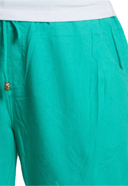 Летен панталон с джобове и връзки в големи размери - Maxi Market