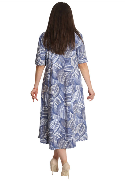 Лятна разкроена рокля - Стил и удобство - 2XL, 3XL, 4XL, 5XL - Пролет - Лято - Maxi Market