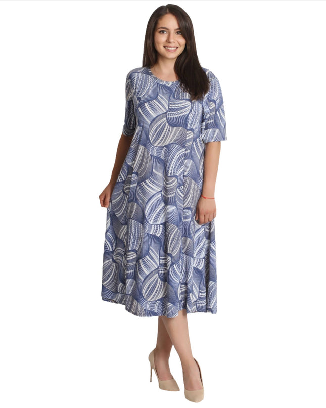 Лятна разкроена рокля - Стил и удобство - 2XL, 3XL, 4XL, 5XL - Пролет - Лято - Maxi Market